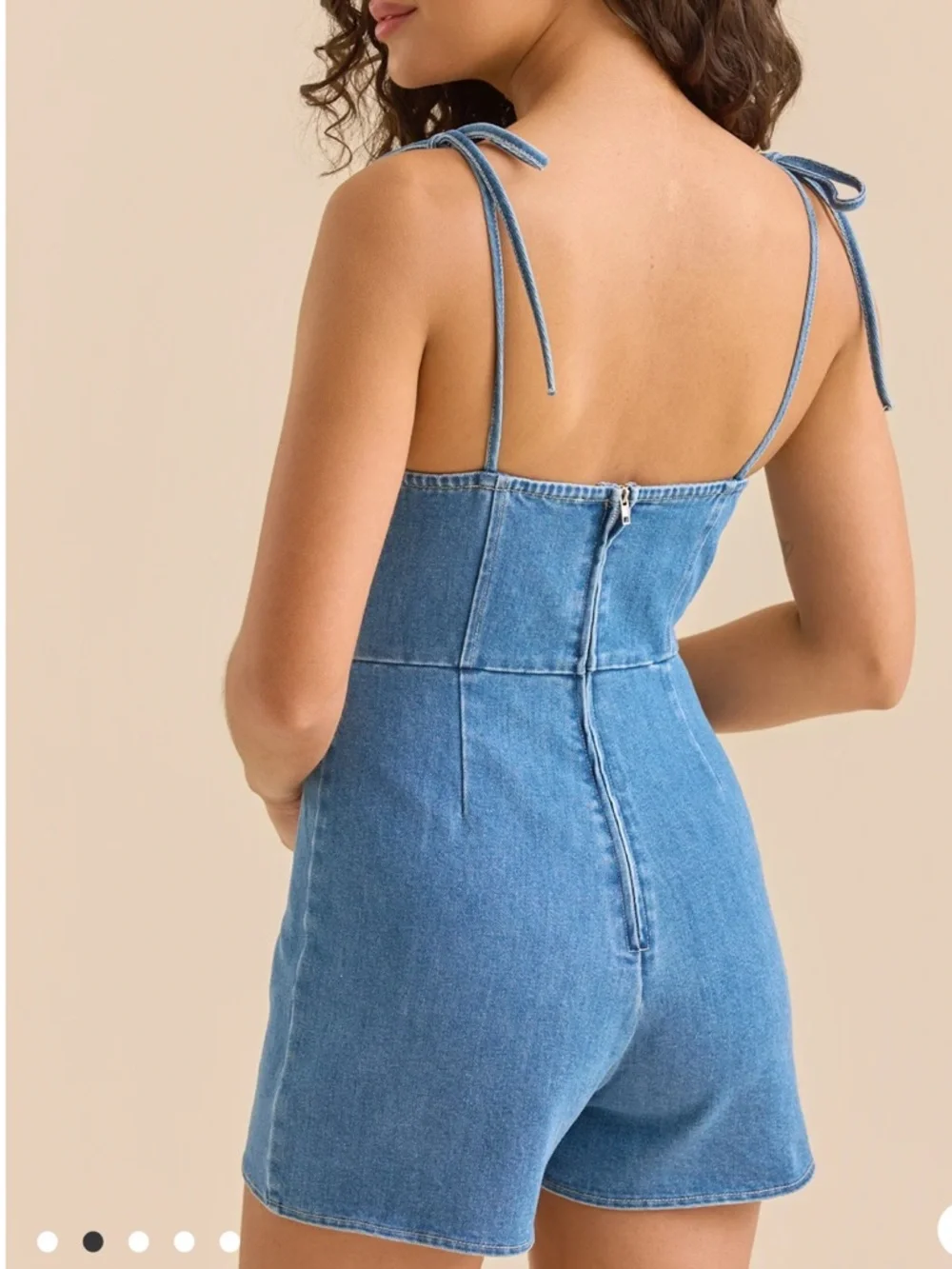 Altar’d State Payden Overlay Denim Romper - Picture 2 of 5